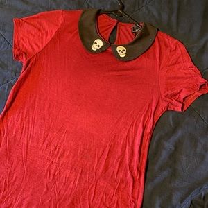 Peter Pan Collared Red Top